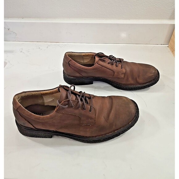 Born Derby Brown Suede Leather Oxford Shoes Mens 12 Dress Casual Comfort Lace Up - Picture 3 of 9